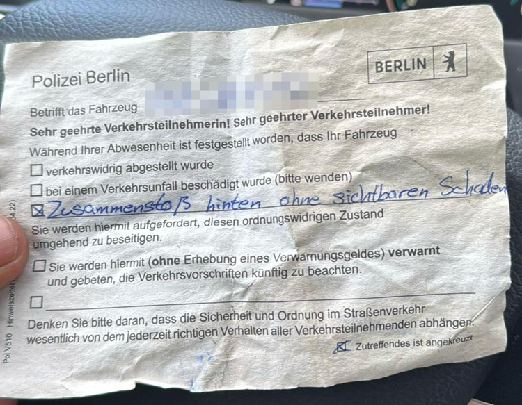 Nach Unfall die Polizei rufen